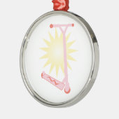 Roze scooter metalen ornament (Links)