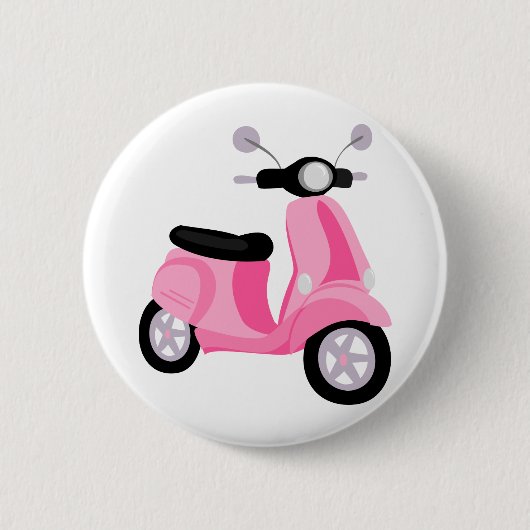 Roze scooter ronde button 5,7 cm (Voorkant)