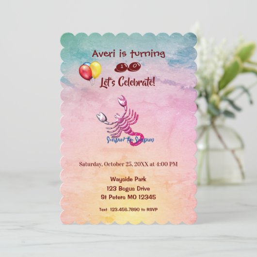 Roze Scorpio (23 oktober - 21 november) Kaart (Staand voorkant)