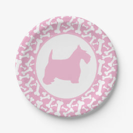 Roze Scottie en Buncha Botten Papieren Bordje