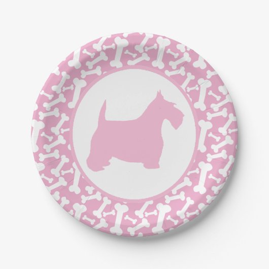 Roze Scottie en Buncha Botten Papieren Bordje (Voorkant)