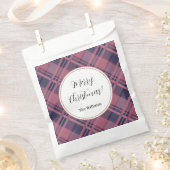 Roze Scottish Lady Tartan Pattern Kerst Bedankzakje (Geknipt)