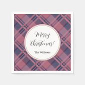 Roze Scottish Lady Tartan Pattern Kerst Servet (Voorkant)