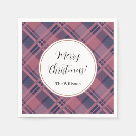 Roze Scottish Lady Tartan Pattern Kerst Servet