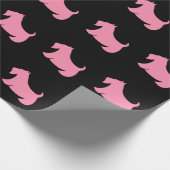 Roze Scottish Terrier Wrapping Paper Cadeaupapier (Hoek)