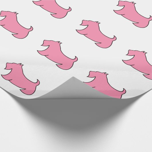 Roze Scottish Terrier Wrapping Paper Cadeaupapier (Hoek)