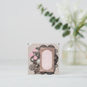 Roze scrapbook Elements Lijst Informatiekaartje (Staand voorkant)