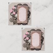 Roze scrapbook Elements Lijst Informatiekaartje (Voorkant / Achterkant)