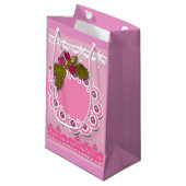 Roze scrapbooking klein cadeauzakje (Voorkant Gekanteld)