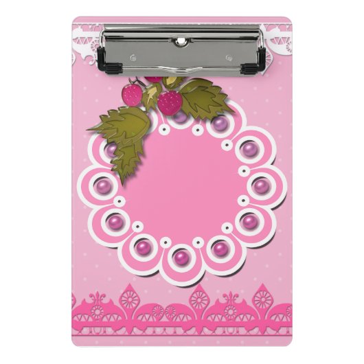 Roze scrapbooking mini klembord (Voorkant)
