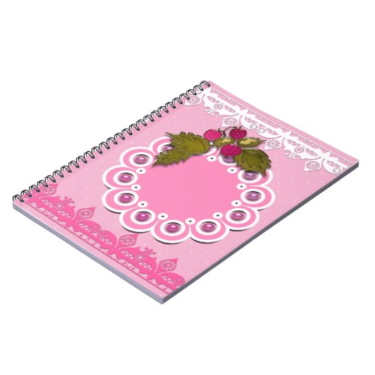 Roze scrapbooking notitieboek (Linkerzijde)