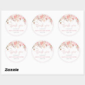 Roze Script Baby Shower Bedankt Stickers (Vel)
