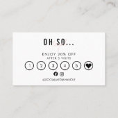 Roze script Beauty Aesthtics Loyalty Visitekaartje (Achterkant)