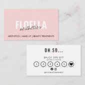  Roze script Beauty Aesthtics Loyalty Visitekaartje (Voorkant / Achterkant)