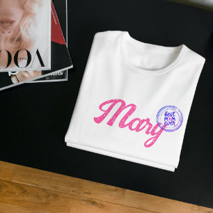  Roze Script Beste Badge T-shirt