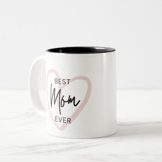 Roze script Beste moeder ooit Mok (Voorkant links)