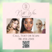 Roze Script Branding Foto Schoonheid Bedrijf Raamsticker (Vel 3)