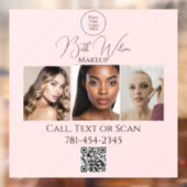 Roze Script Branding Foto Schoonheid Bedrijf Raamsticker (Vel 2)