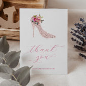 Roze Script Bruiloftsborrel Bedankkaart