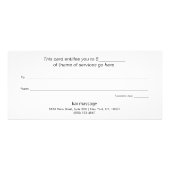 Roze Script Calligraphy Salon Sp aGift Certificate Reclamekaart (Achterkant)