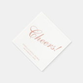 Roze Script Cheers! Bruiloft Bruidsfeest Verjaarda Servet (Hoek)