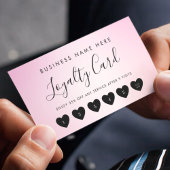 Roze Script Chic Heart Custom Logo Simple Business Klantenkaartje