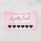 Roze Script Chic Heart Custom Logo Simple Business Klantenkaartje (Voorkant)
