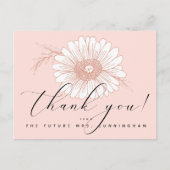 Roze Script Flower Vrijgezellenfeest Hartelijk dan Briefkaart (Voorkant)