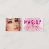 Roze Script Foto Make-up  Mini Visitekaartje (Voorkant)