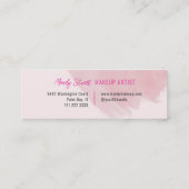 Roze Script Foto Waterverf Make-up Mini Visitekaartje (Achterkant)