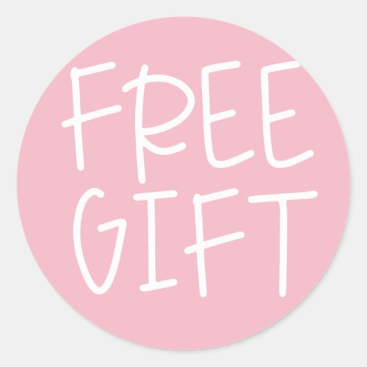 Roze script gratis monster gratis cadeau Sticker (Voorkant)