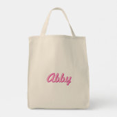 Roze Script Handgeschreven Fun Trendige Maatwerk Tote Bag (Achterkant)