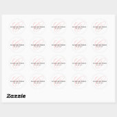 Roze Script Initiaal C Monogram bruiloft gunst Ronde Sticker (Vel)
