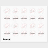Roze Script Initiaal D Monogram bruiloft gunst Ronde Sticker (Vel)