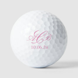  Roze Script Initialen Monogram Favor Of Gift Golfballen