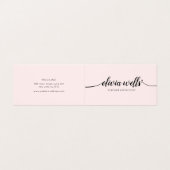 Roze script kalligrafie nazorginstructies visitekaartje (Buitenkant ongevouwen)