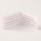 Roze script kalligrafie nazorginstructies visitekaartje (Binnen)