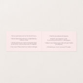 Roze script kalligrafie nazorginstructies visitekaartje (Binnenkant ongevouwen)