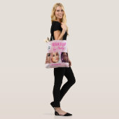 Roze Script Logo 3 Foto Waterverf Make-up  Tote Bag (Op model)