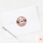 Roze Script Logo Foto Make-up Bedankt  Ronde Sticker (Envelop)