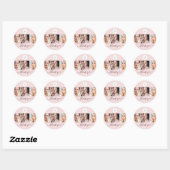 Roze Script Logo Foto Make-up Bedankt Ronde Sticker (Vel)