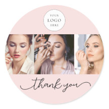 Roze Script Logo Foto Make-up Bedankt