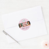 Roze Script Logo Foto Make-up Studio Bedankt Ronde Sticker (Envelop)