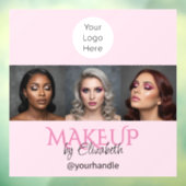 Roze Script Logo Foto Make-up Studio Raamsticker (Vel 3)