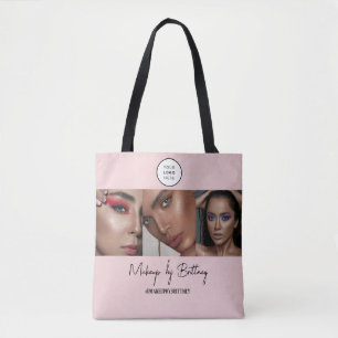 Roze Script Logo Foto Make-up Studio Tote Bag