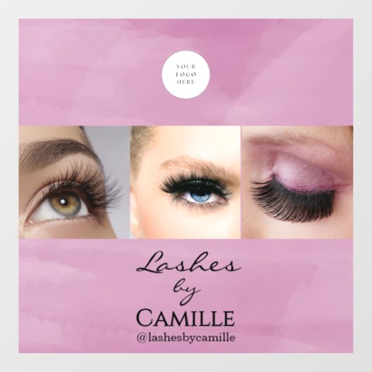 Roze Script Logo Foto Make-upstudio Raam  Raamsticker (Vel)