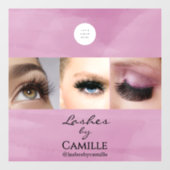 Roze Script Logo Foto Make-upstudio Ruit  Raamsticker (Vel)