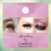 Roze Script Logo Foto Make-upstudio Ruit Raamsticker (Vel 3)