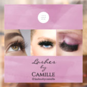 Roze Script Logo Foto Make-upstudio Ruit  Raamsticker (Vel 2)