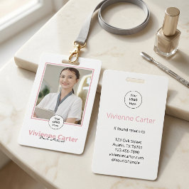 Roze Script Logo Foto Nagelsalon Badge